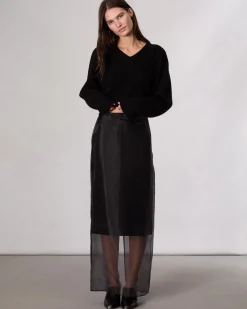 rag & bone Annebet Organza Skirt Black Clearance