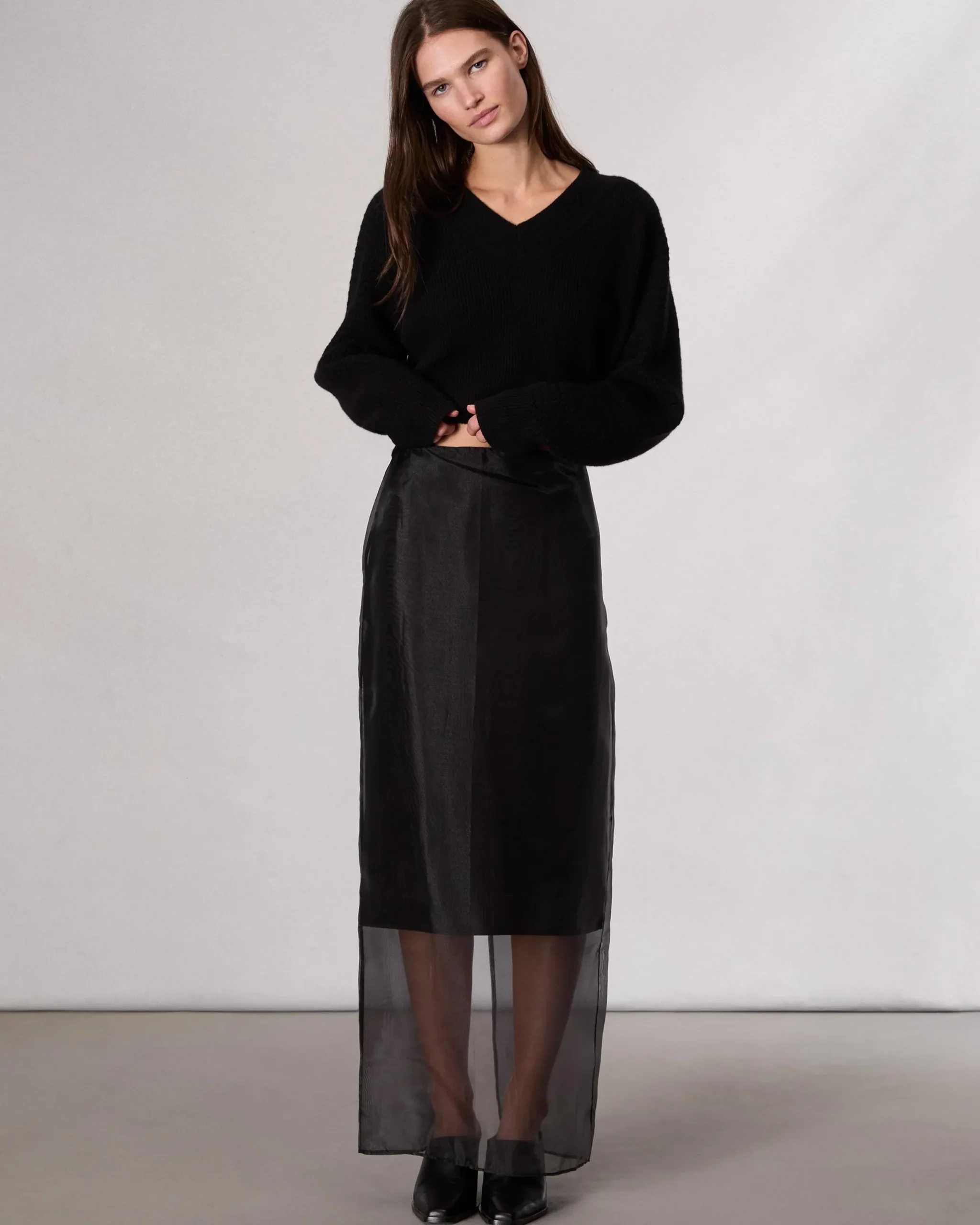 rag & bone Annebet Organza Skirt Black Clearance