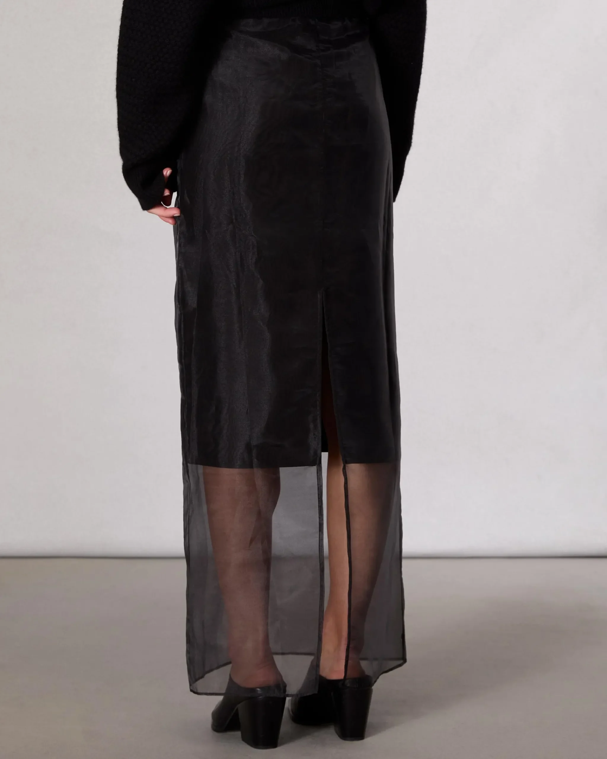 rag & bone Annebet Organza Skirt Black Clearance