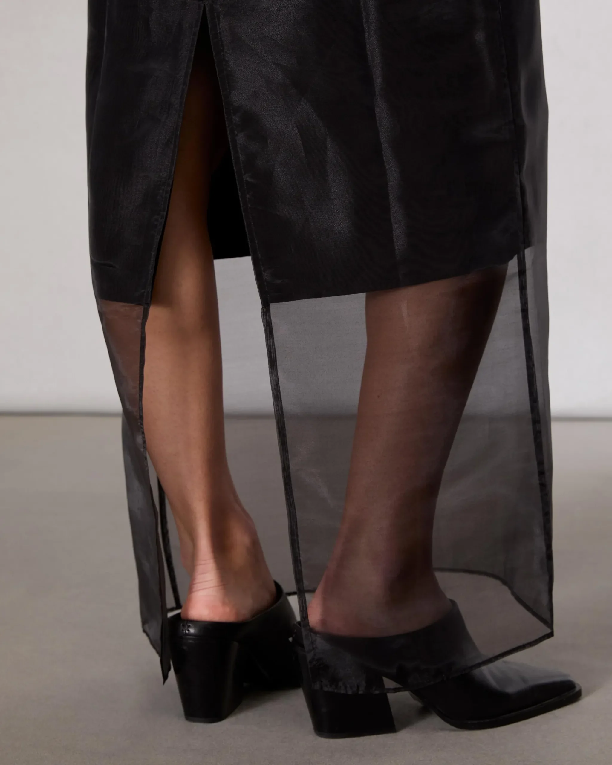 rag & bone Annebet Organza Skirt Black Clearance