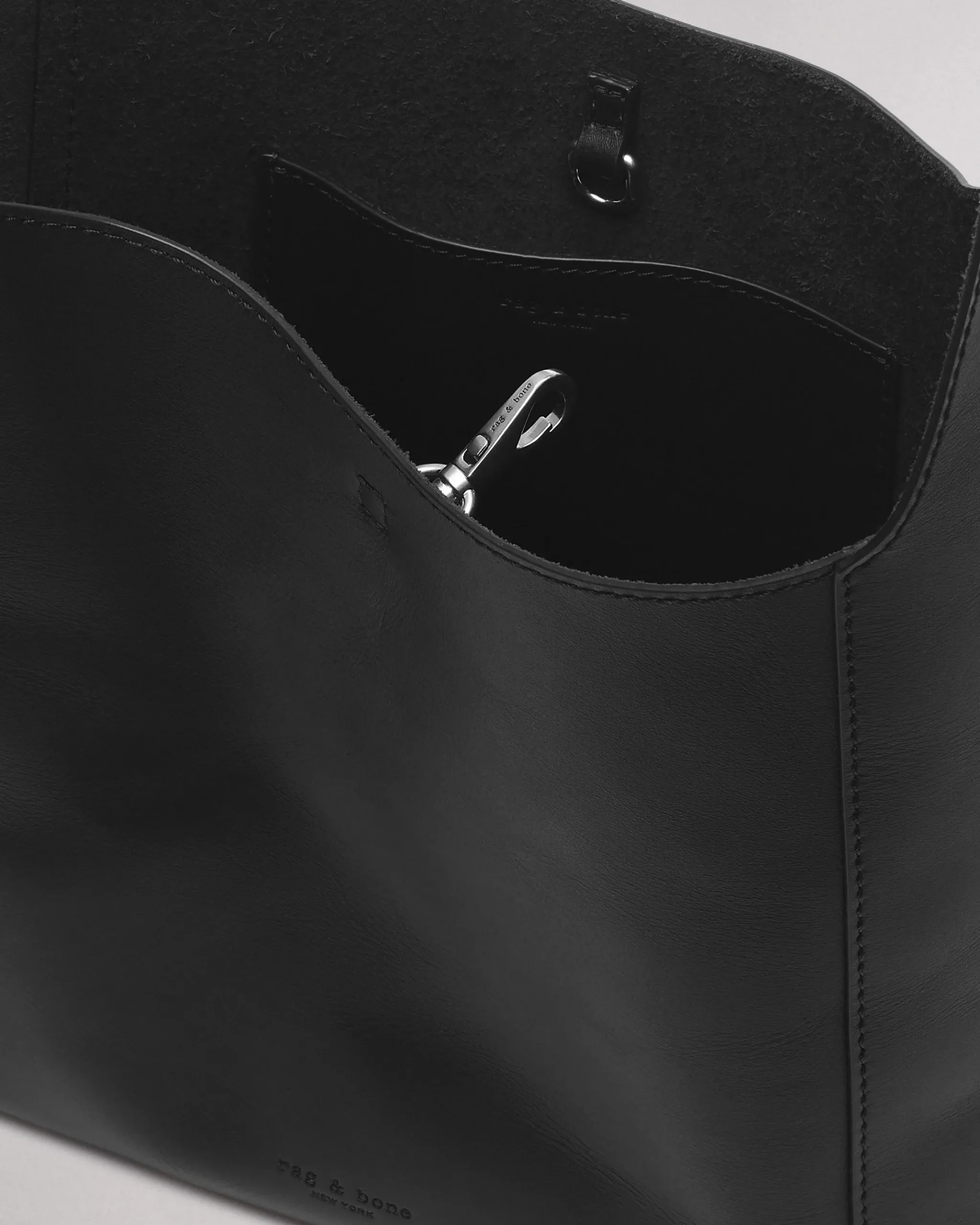 rag & bone Belize Small Leather Shopper Black Shop