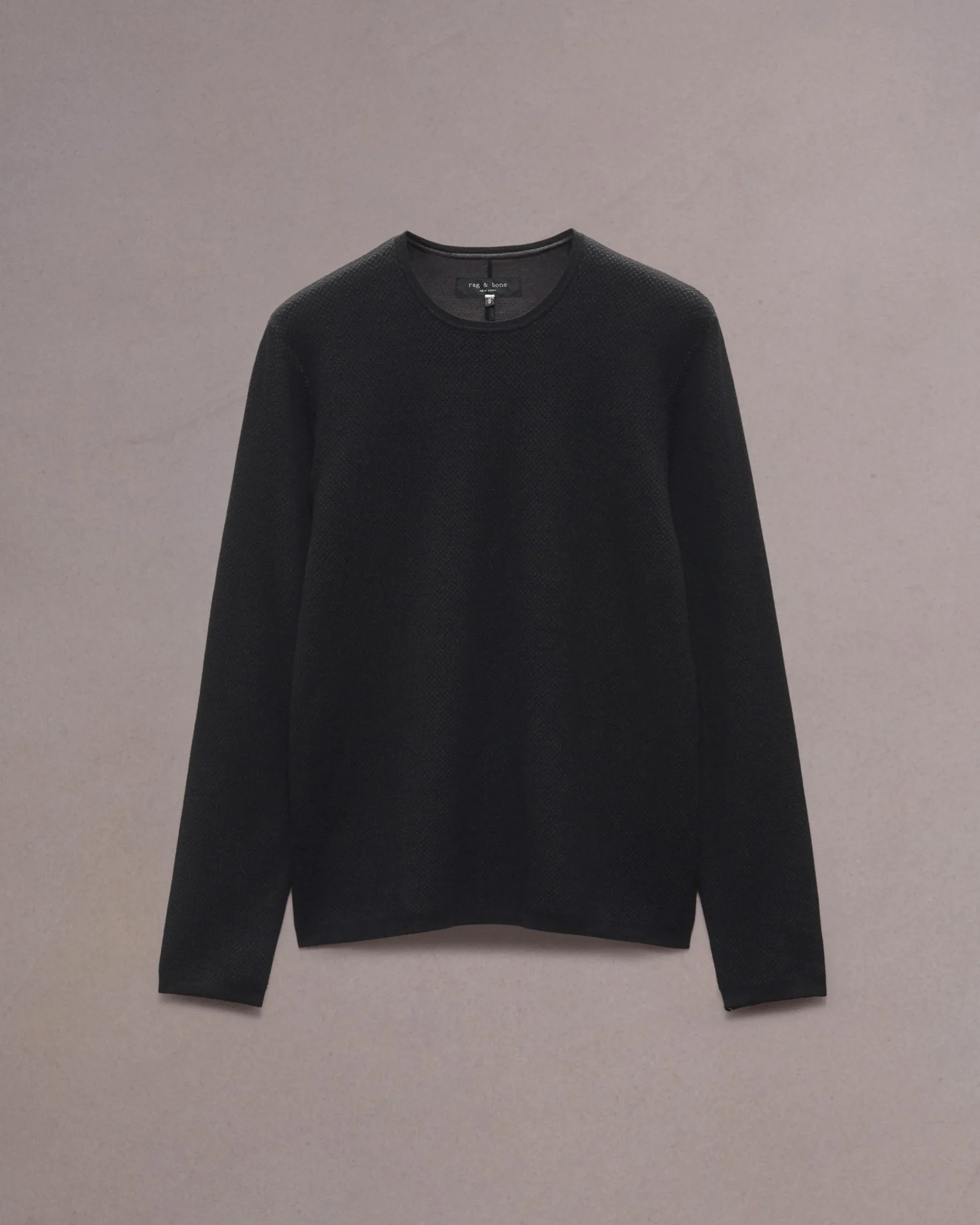 rag & bone Bennet Slim Fit Crewneck Sweater Black New