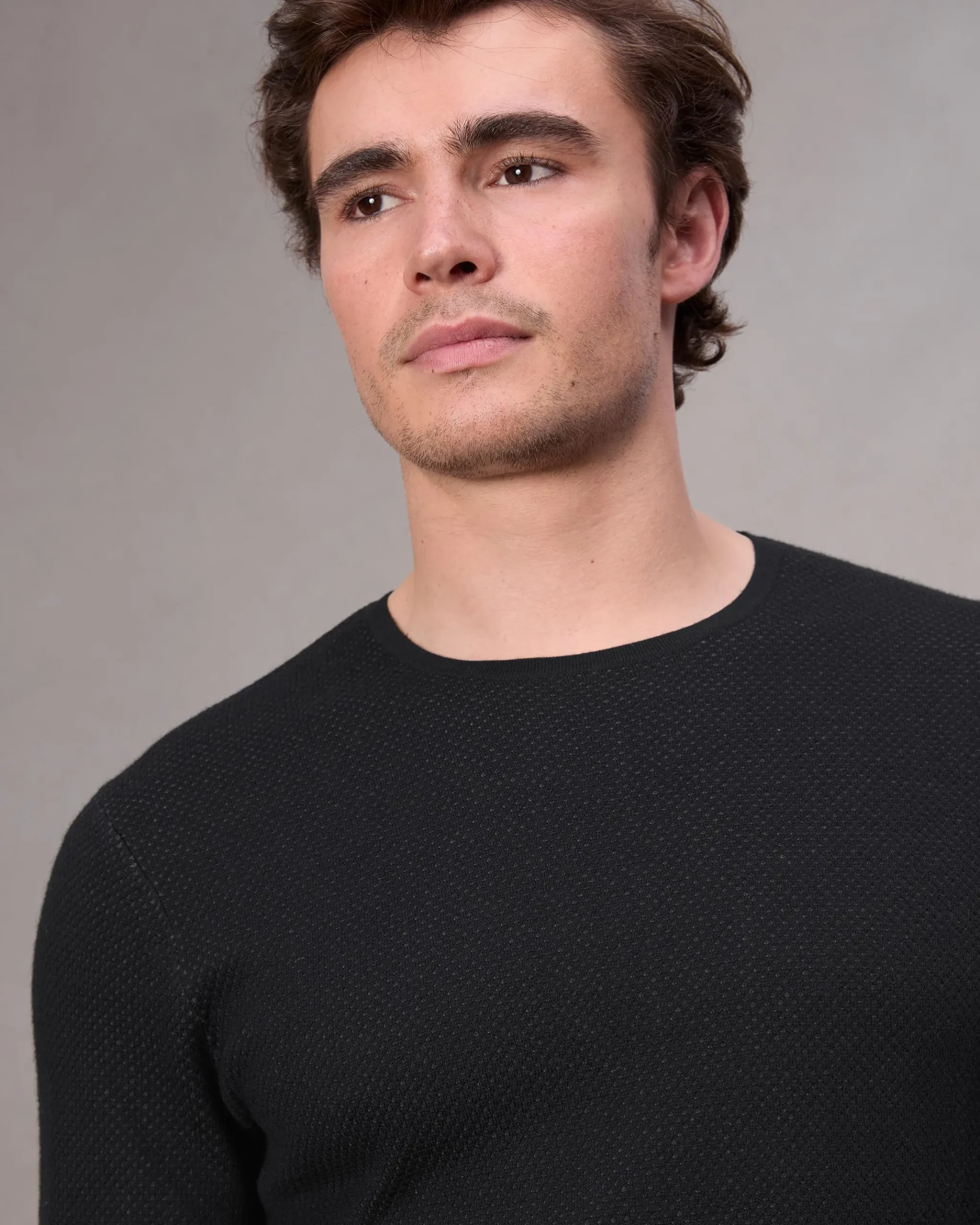 rag & bone Bennet Slim Fit Crewneck Sweater Black New