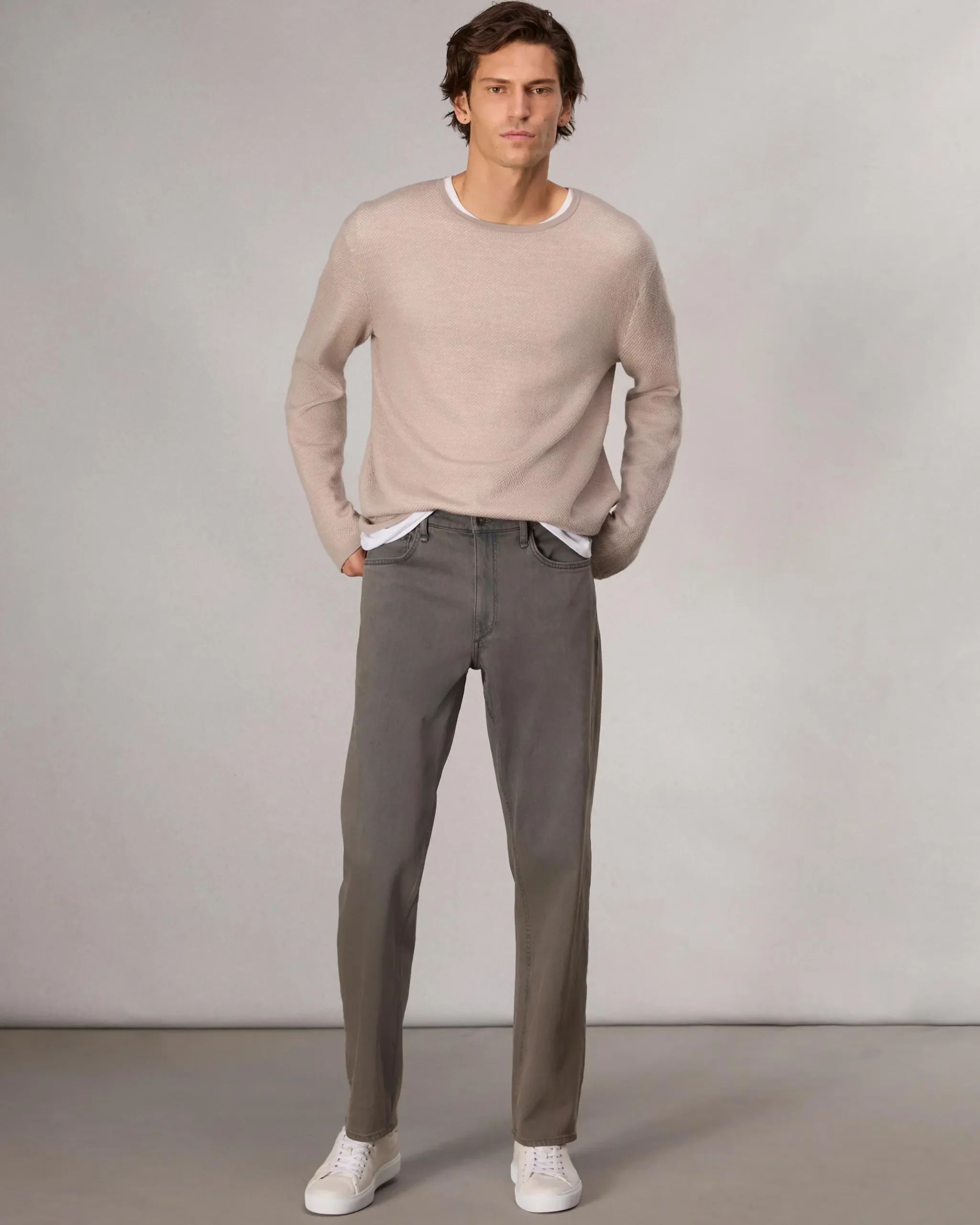 rag & bone Bennet Slim Fit Crewneck Sweater Light Tan Cheap