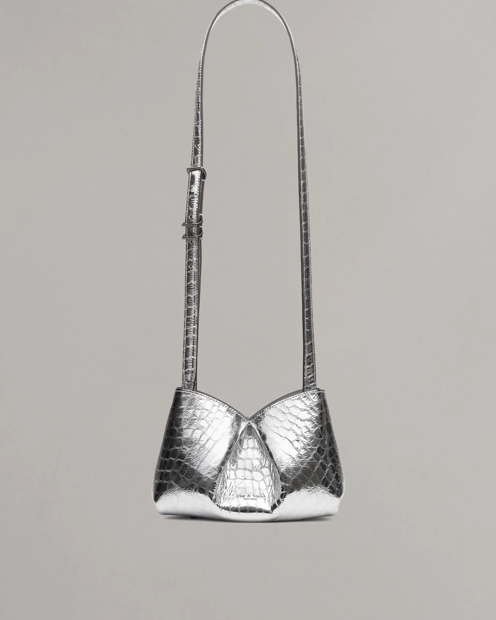 rag & bone Bloom Small Embossed Metallic Leather Crossbody Bag Silver Shop