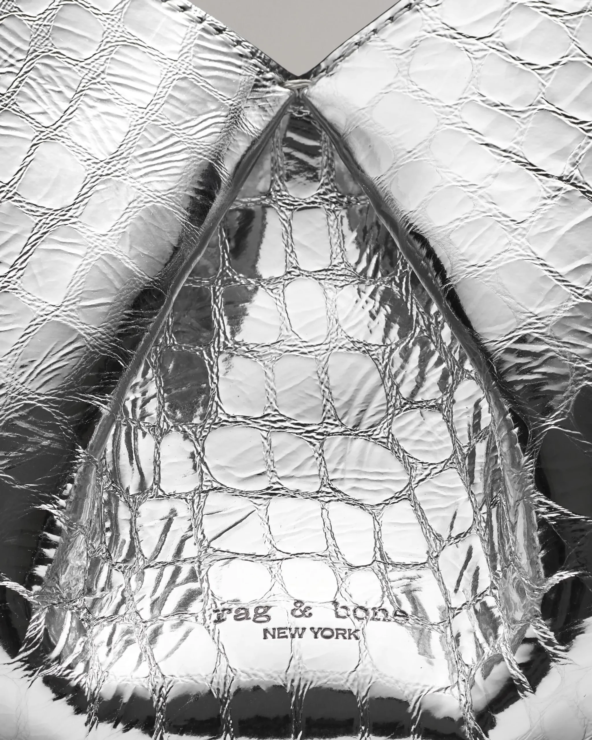 rag & bone Bloom Small Embossed Metallic Leather Crossbody Bag Silver Shop