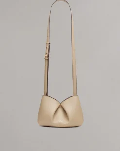 rag & bone Bloom Small Italian Calf Leather Crossbody Bag Greige New