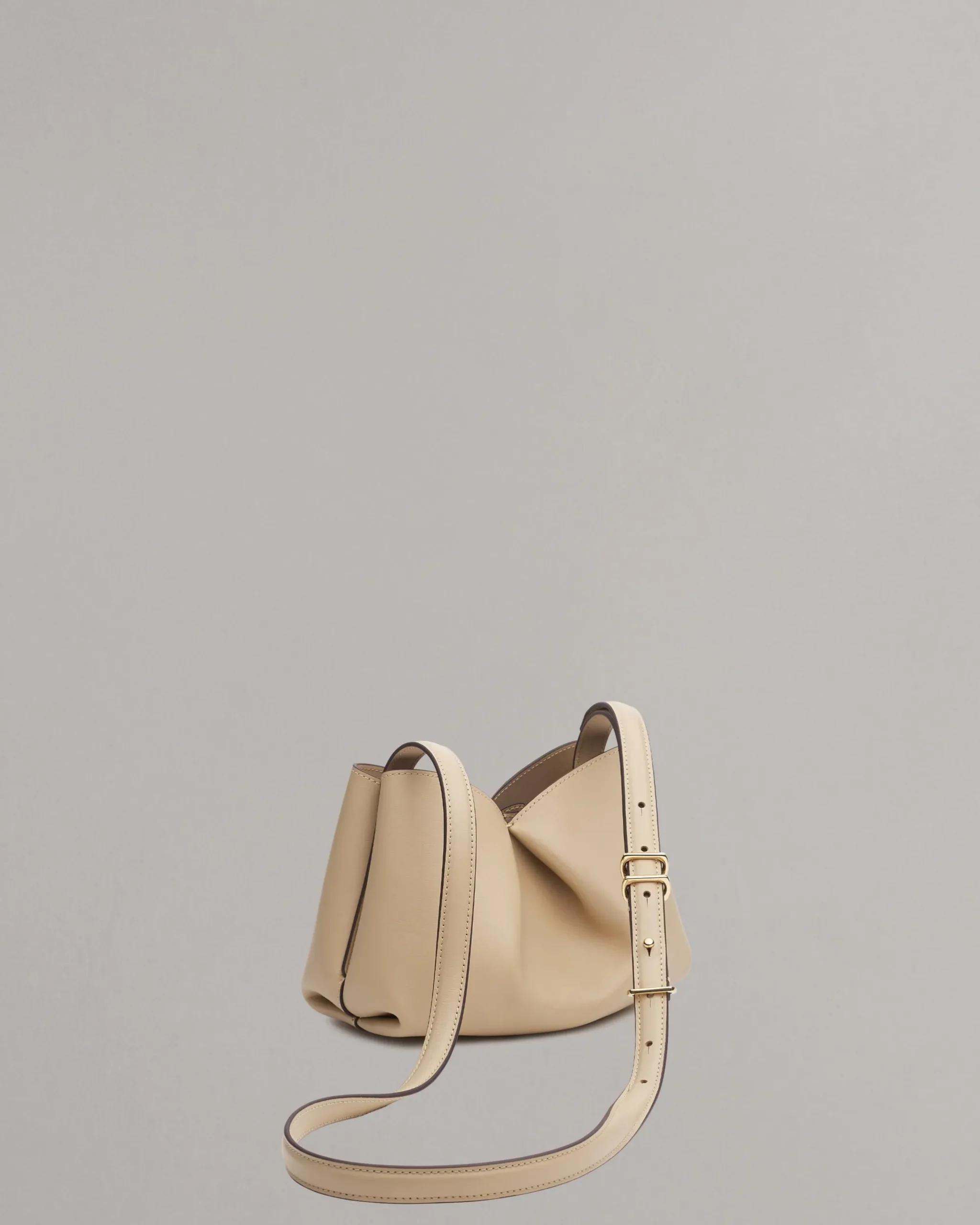 rag & bone Bloom Small Italian Calf Leather Crossbody Bag Greige New