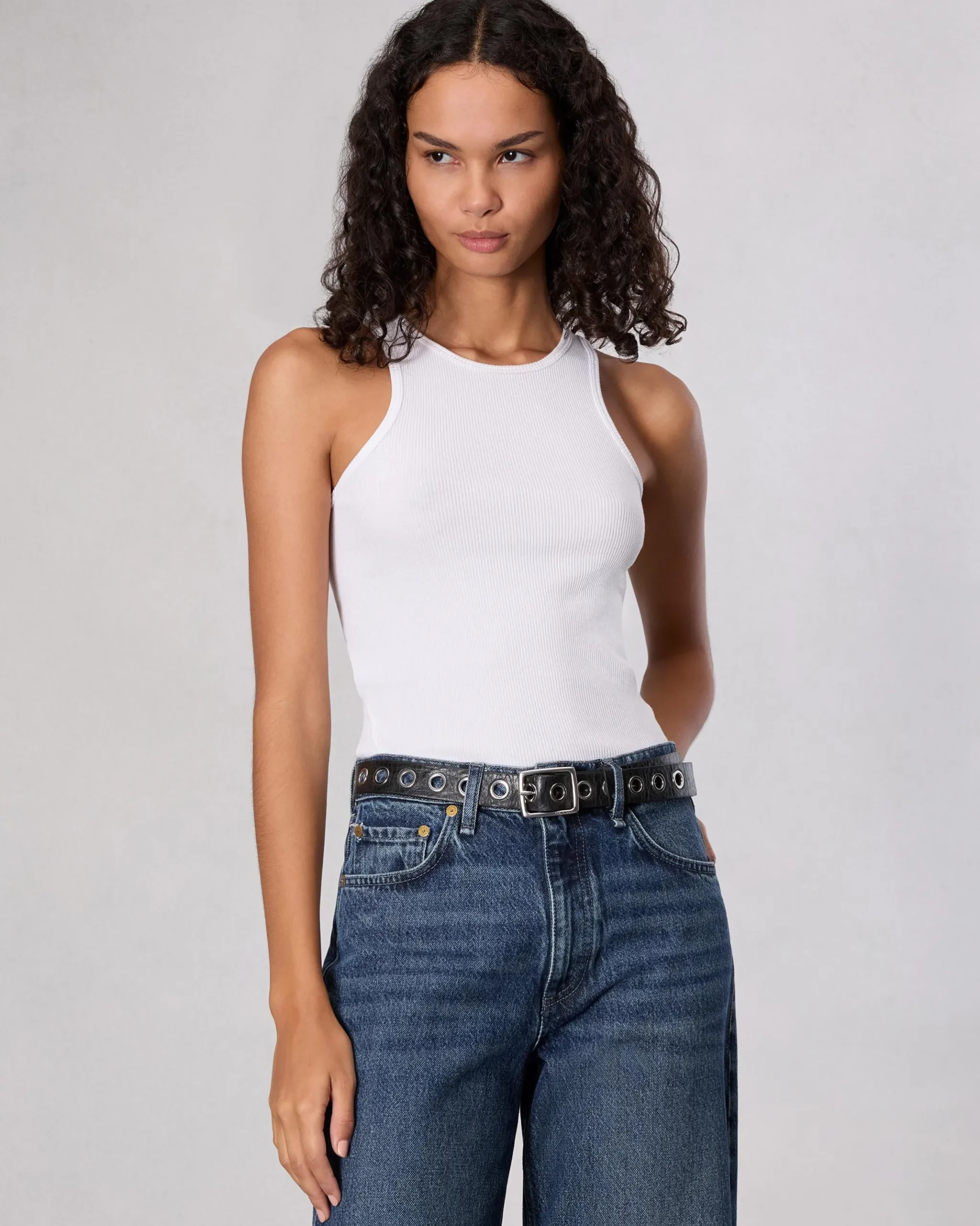 rag & bone Boyfriend Leather Belt Black Flash Sale