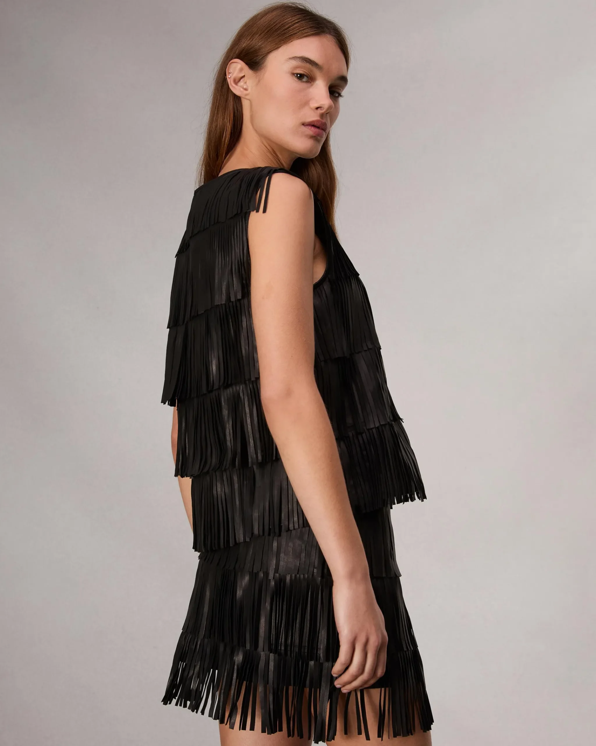 rag & bone Britney Leather Top Black Discount