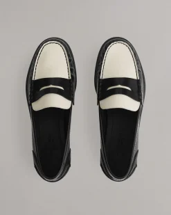 rag & bone Carter Leather Loafer Black/White Shop