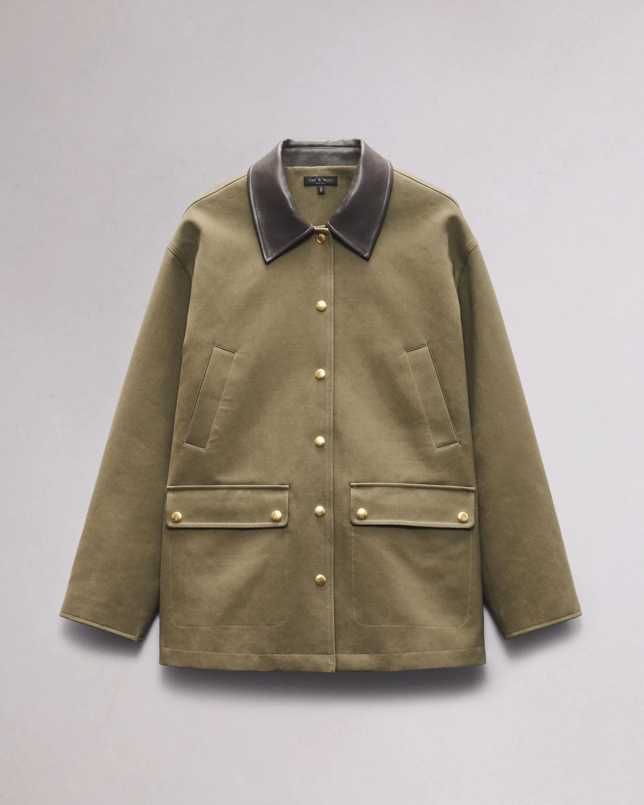 rag & bone Cassidy Cotton Jacket Army Flash Sale