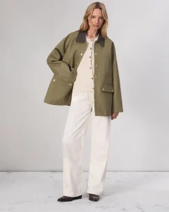 rag & bone Cassidy Cotton Jacket Army Flash Sale