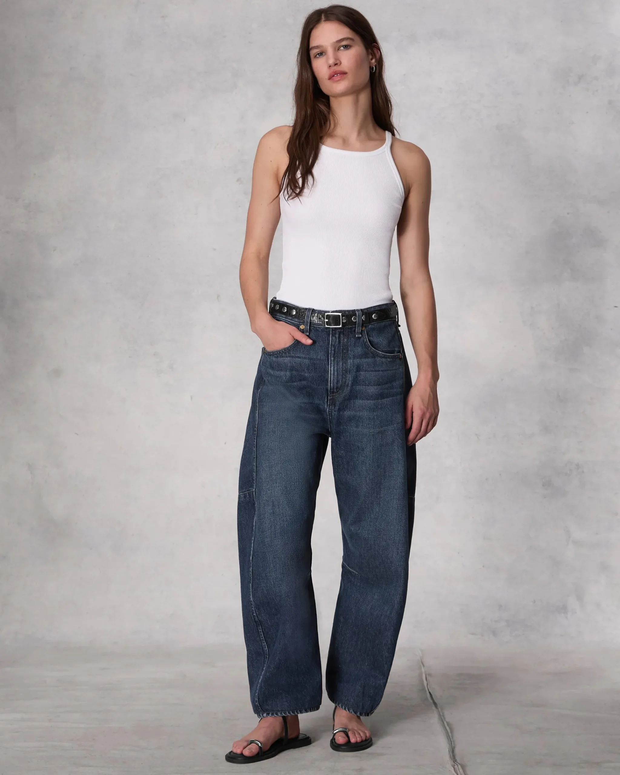 rag & bone Charlie Ankle Barrel-Leg Jean Teo Best Sale