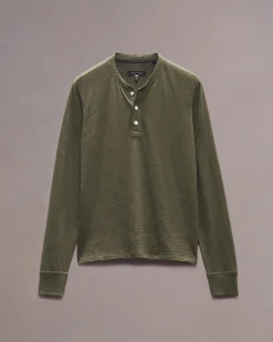 rag & bone Classic Flame Henley Shirt Forest Green Discount