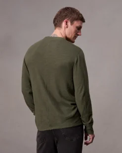 rag & bone Classic Flame Henley Shirt Forest Green Discount