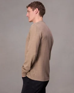 rag & bone Classic Flame Henley Shirt Desert Hot
