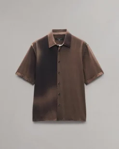 rag & bone Dalton Printed Shirt Brown Gradient New