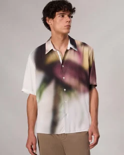 rag & bone Dalton Rose-Print Shirt White Red Rose Best Sale