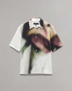 rag & bone Dalton Rose-Print Shirt White Red Rose Best Sale