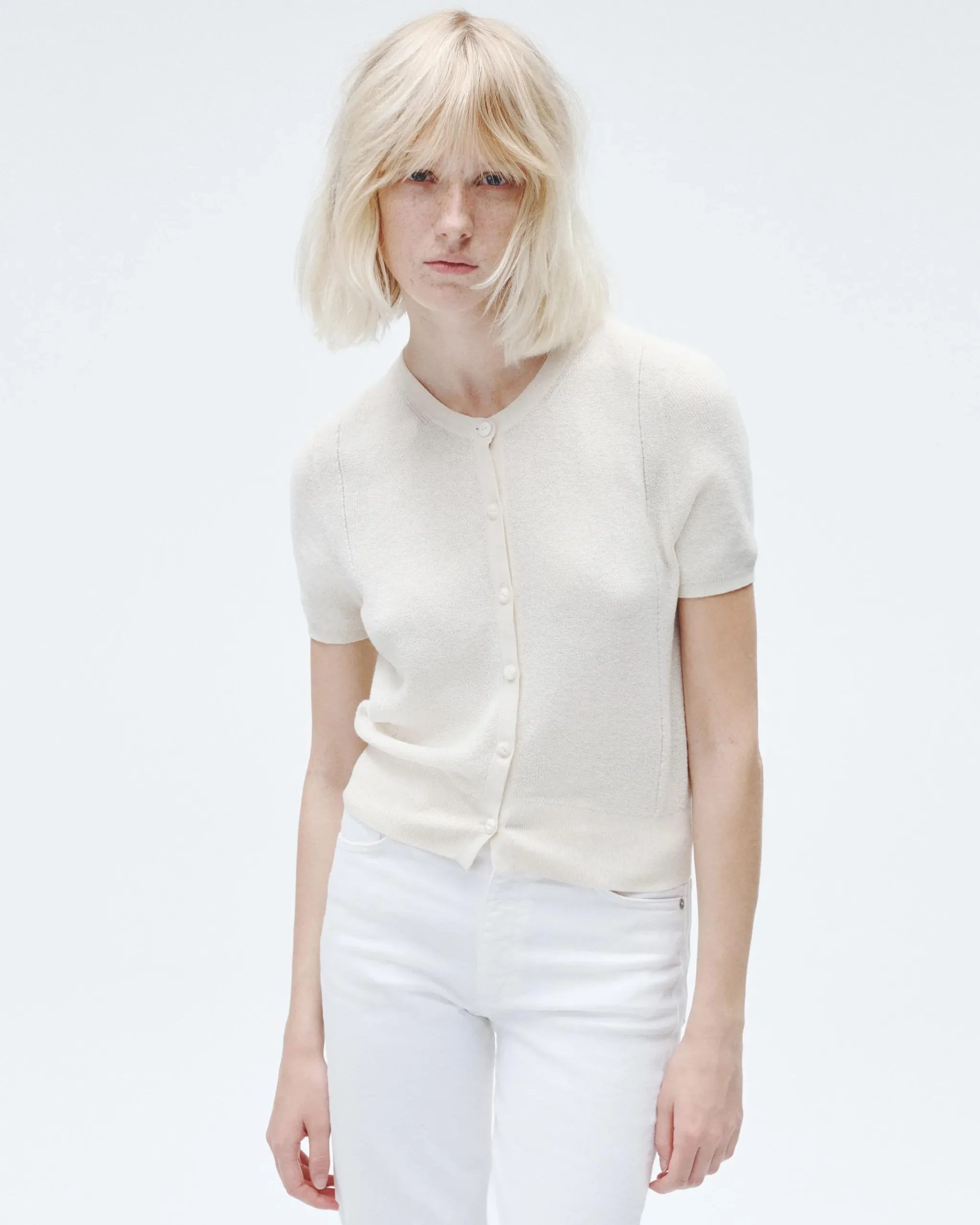 rag & bone Dina Cotton Cardigan Ivory Store