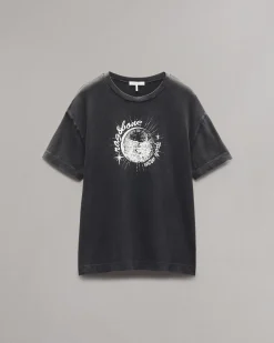 rag & bone Disco Boyfriend T-Shirt Black Multi Best Sale