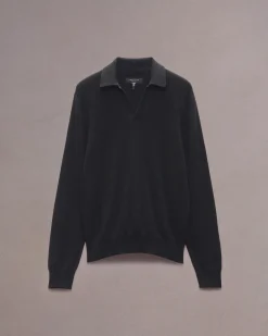 rag & bone Downing Cashmere Polo Black Discount