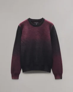 rag & bone Downing Crewneck Sweater Burgundy Multi Best