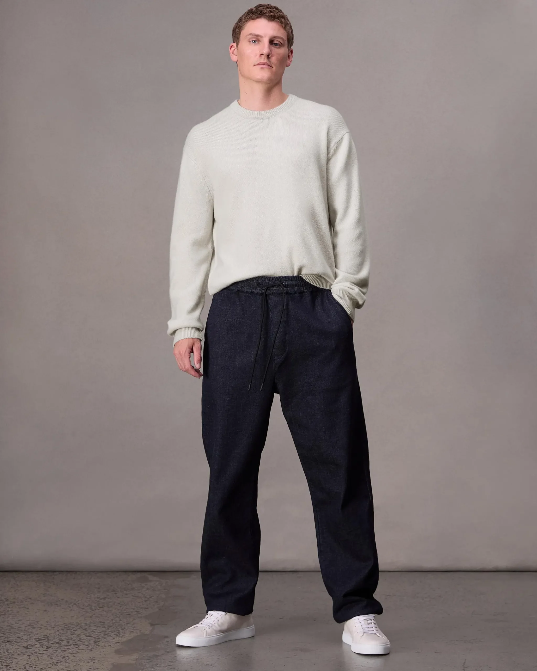 rag & bone Downing Relaxed Fit Cashmere Sweater Ivory Flash Sale