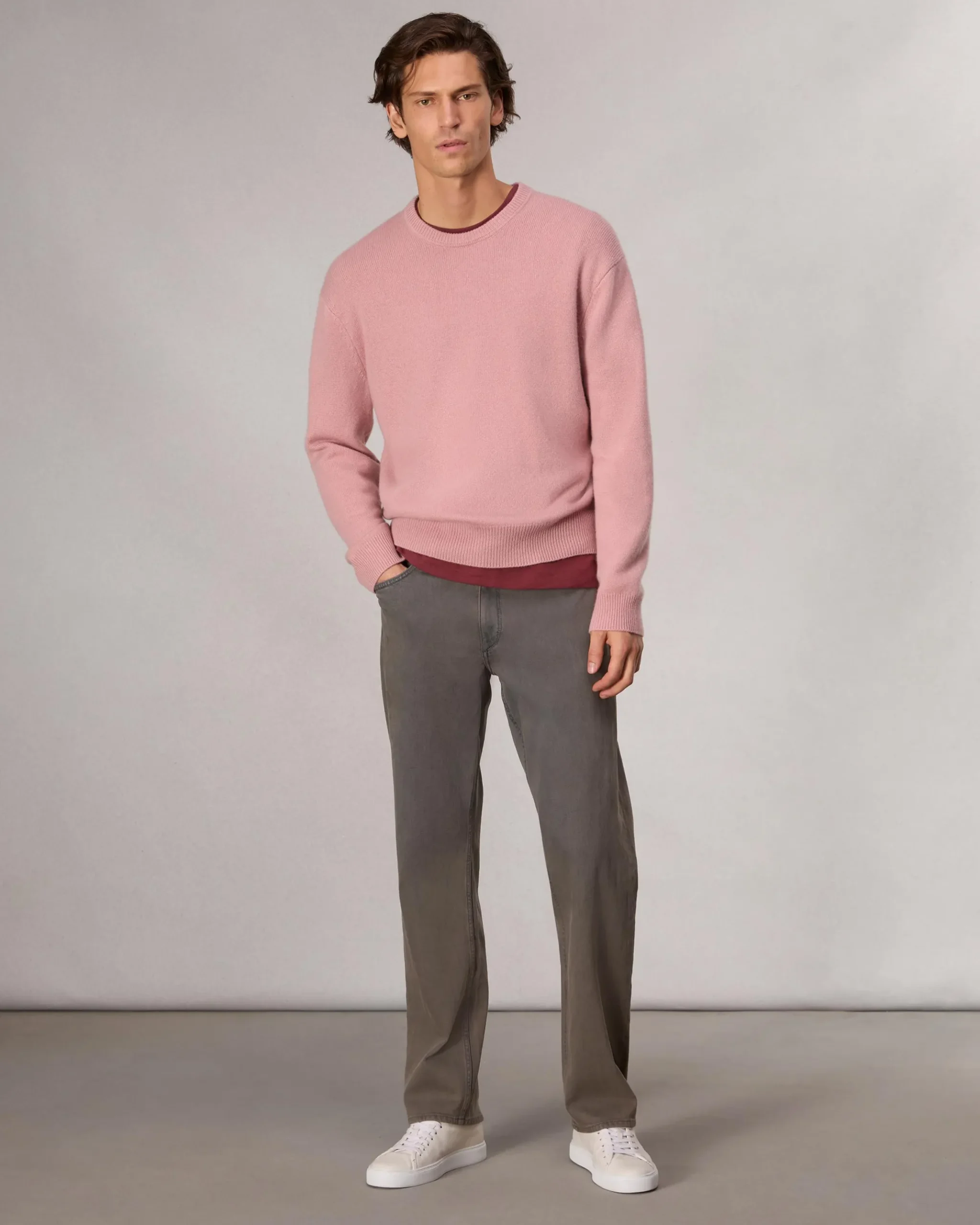 rag & bone Downing Relaxed Fit Cashmere Sweater Washed Rose Sale