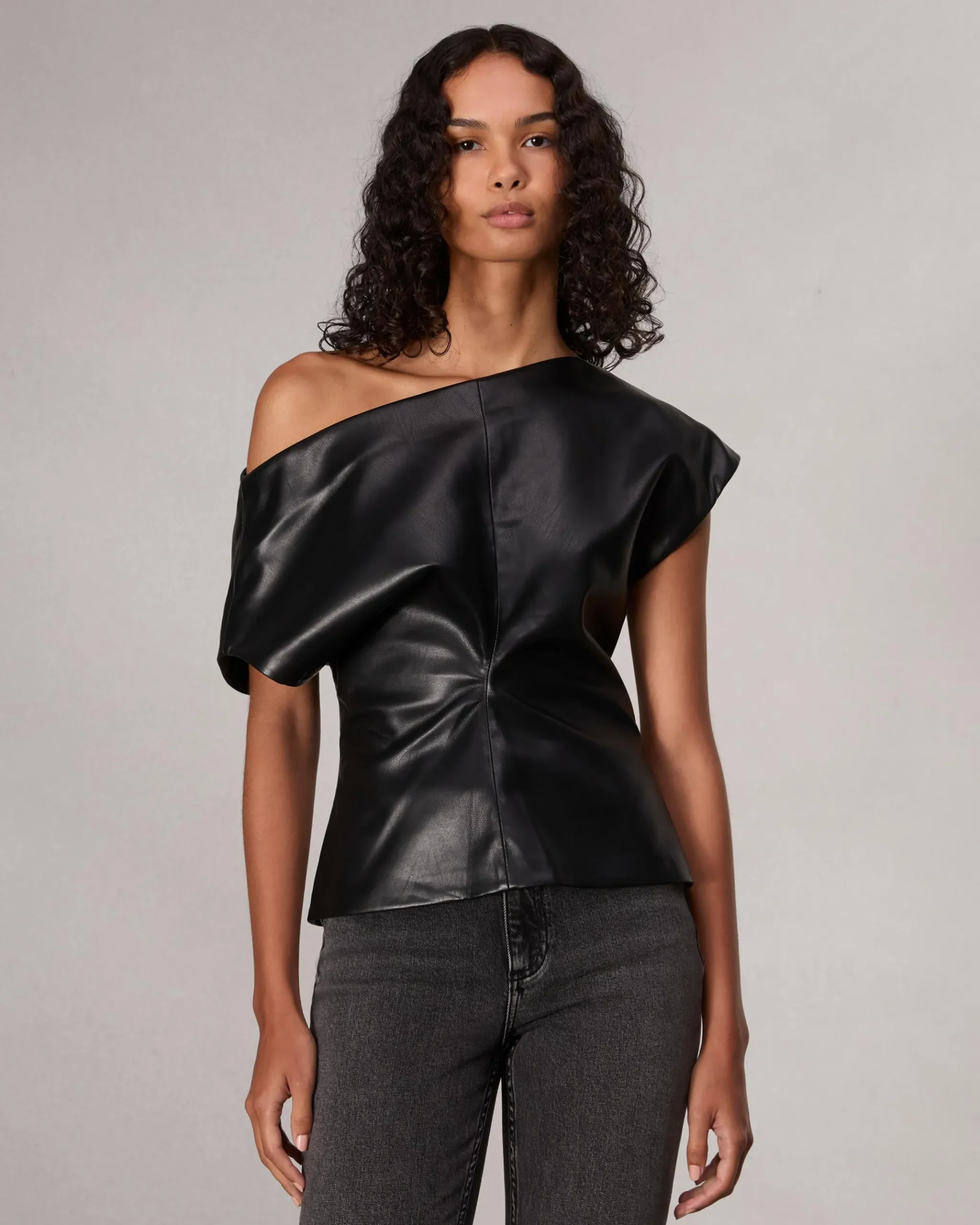 rag & bone Eleanor Faux Leather Top Black Shop