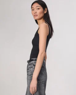 rag & bone Essential Rib Scoop Tank Black Sale