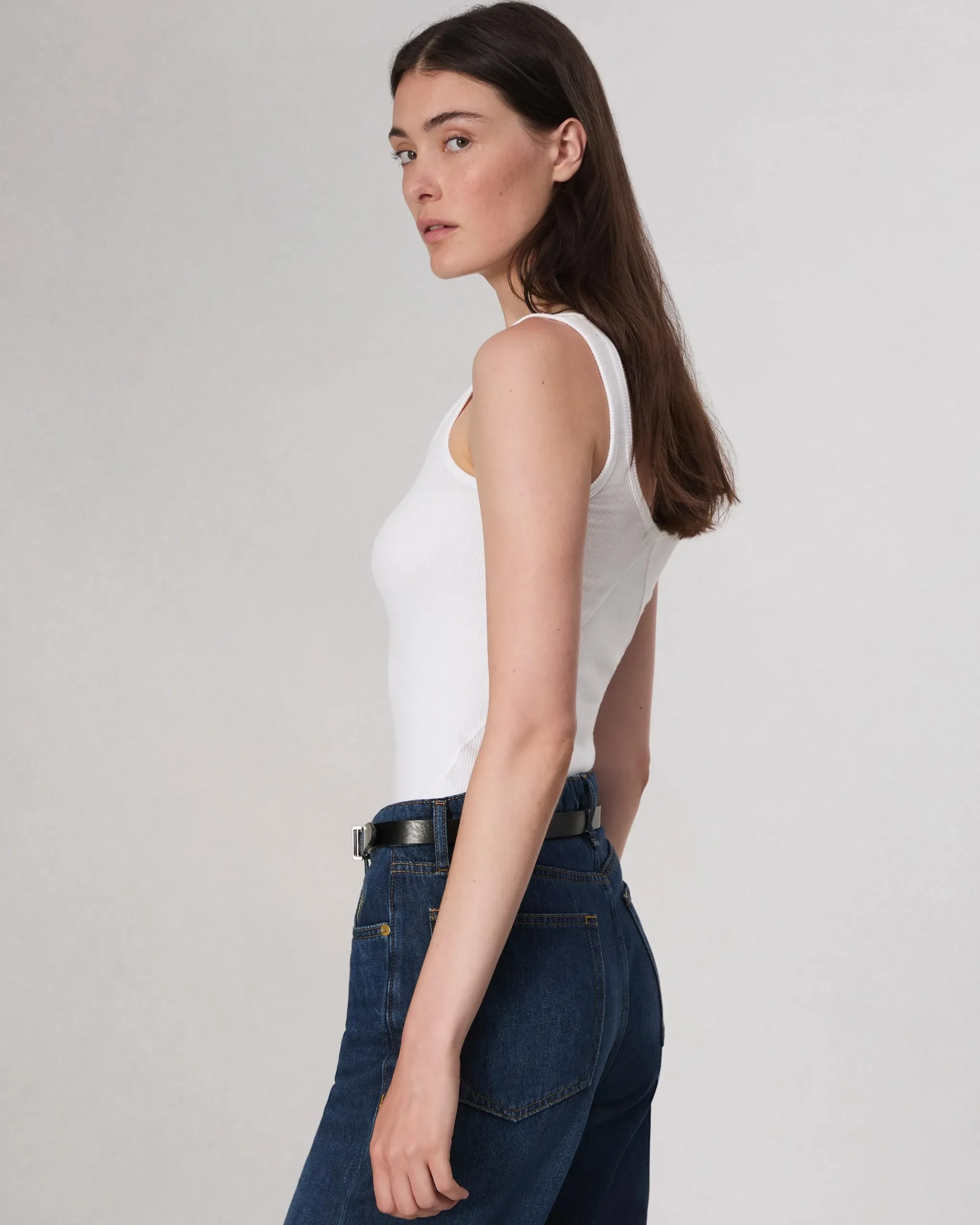 rag & bone Essential Rib Scoop Tank White Fashion