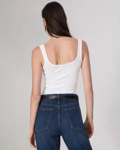 rag & bone Essential Rib Scoop Tank White Fashion