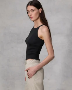 rag & bone Essential Rib String Tank Black Best Sale