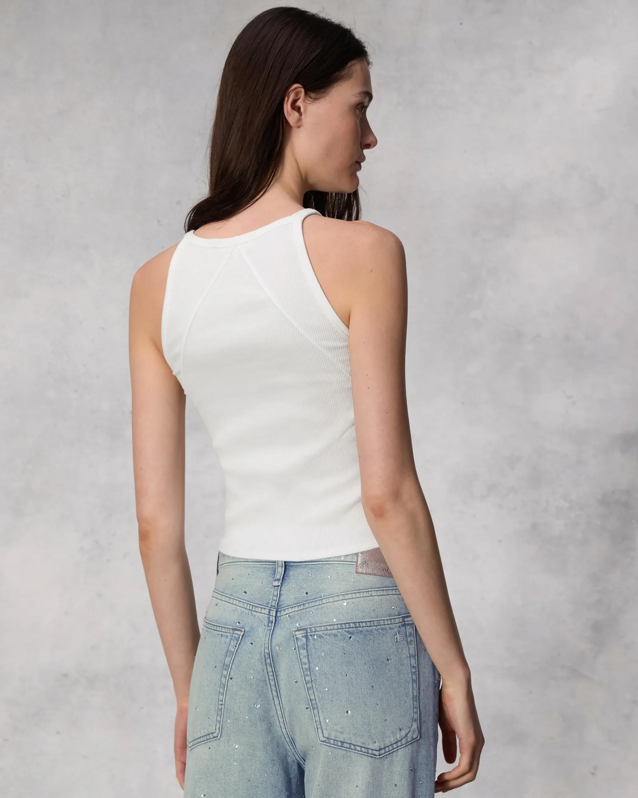 rag & bone Essential Rib String Tank White Fashion