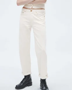 rag & bone Featherweight Baggy Dre Jean Ecru Flash Sale