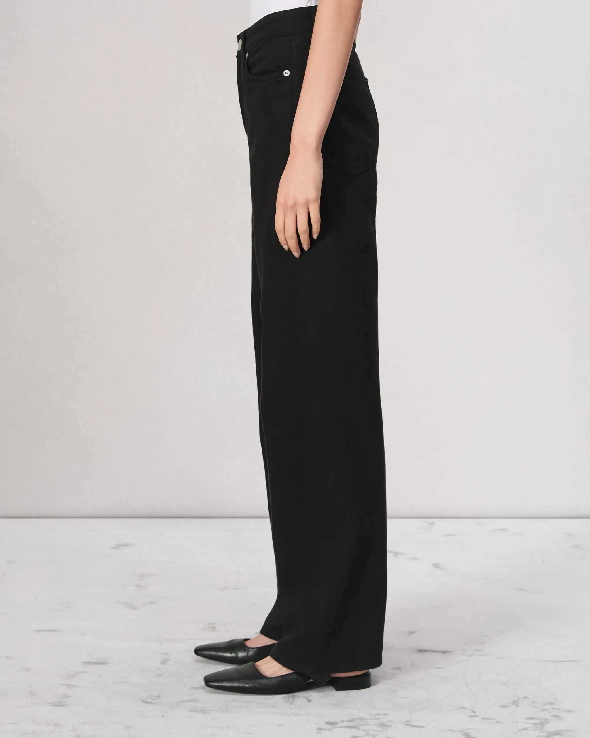 rag & bone Featherweight Logan Wide-Leg Jean Black Outlet