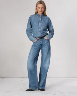 rag & bone Featherweight Logan Wide-Leg Jean River Best