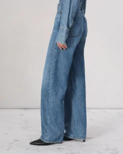 rag & bone Featherweight Logan Wide-Leg Jean River Best