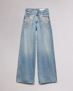 rag & bone Featherweight Sofie Wide-Leg Jean Mali With Jewels Best