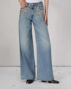 rag & bone Featherweight Sofie Wide-Leg Jean Mali With Jewels Best