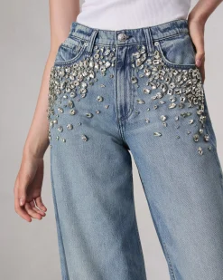 rag & bone Featherweight Sofie Wide-Leg Jean Mali With Jewels Best