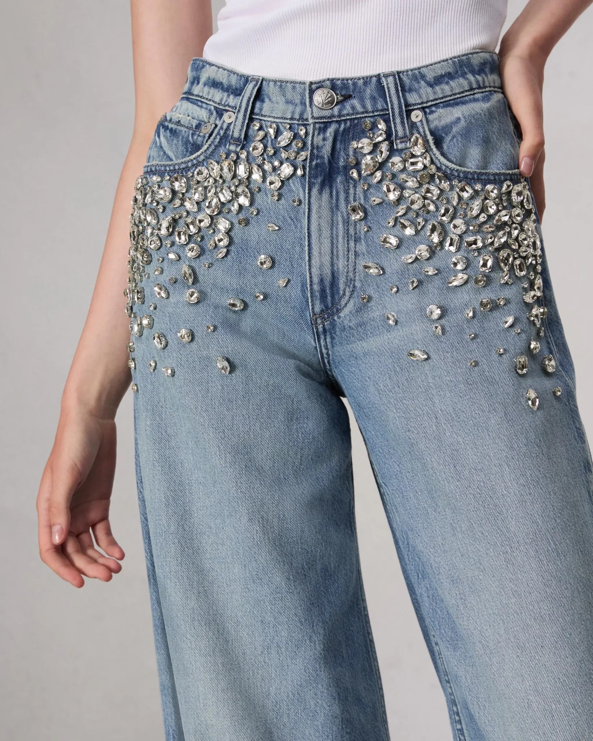 rag & bone Featherweight Sofie Wide-Leg Jean Mali With Jewels Best