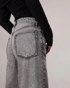 rag & bone Featherweight Wide-Leg Logan Jean Slate Grey Hot