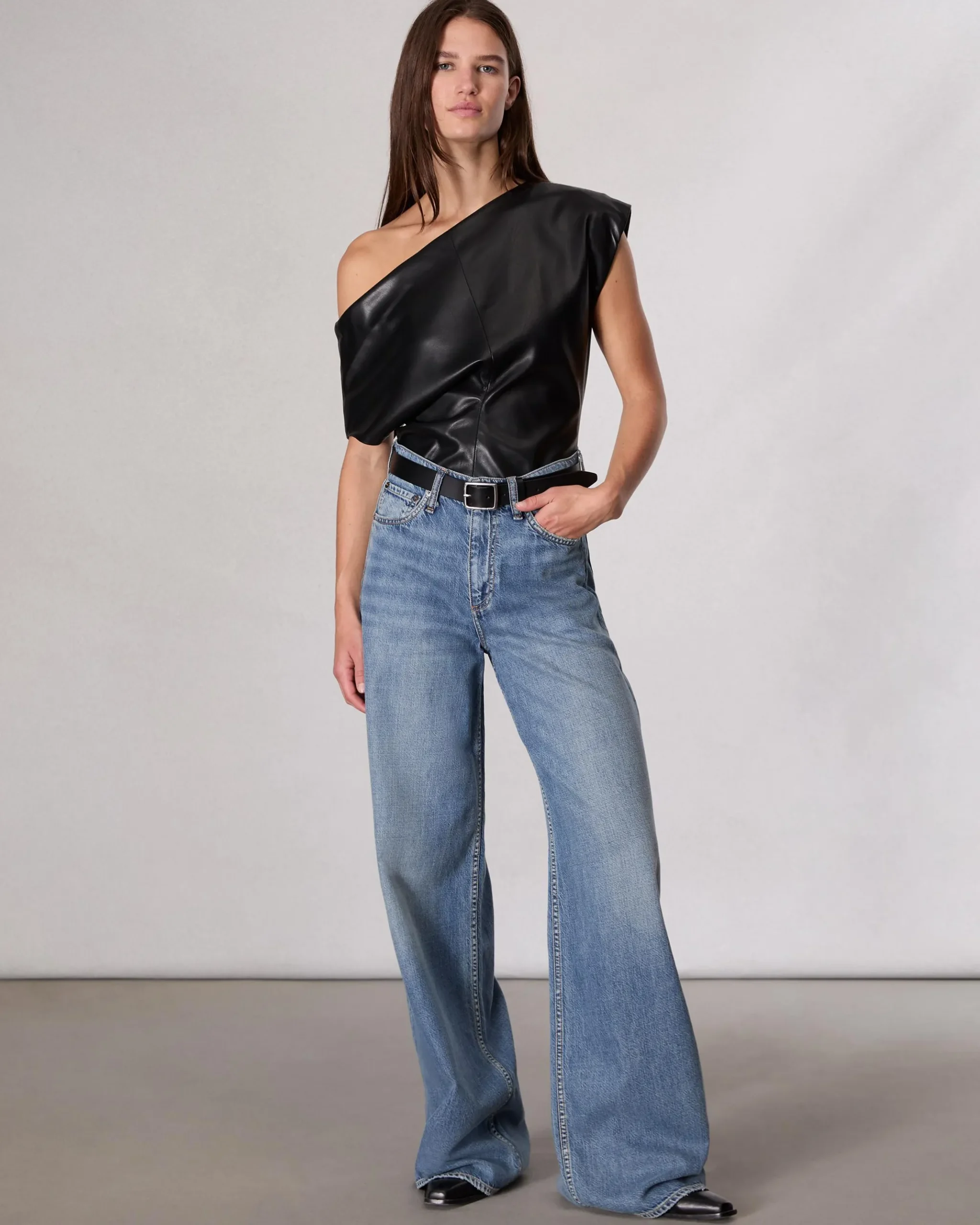 rag & bone Featherweight Wide-Leg Sofie Jean Beverly Fashion