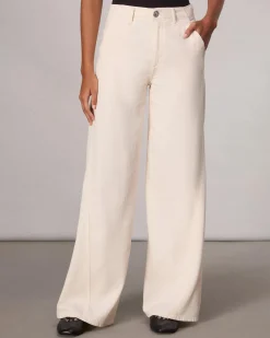 rag & bone Featherweight Wide-Leg Sofie Jean Ecru Fashion