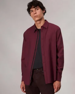 rag & bone Finch Textud Shirt Red Stripe Best
