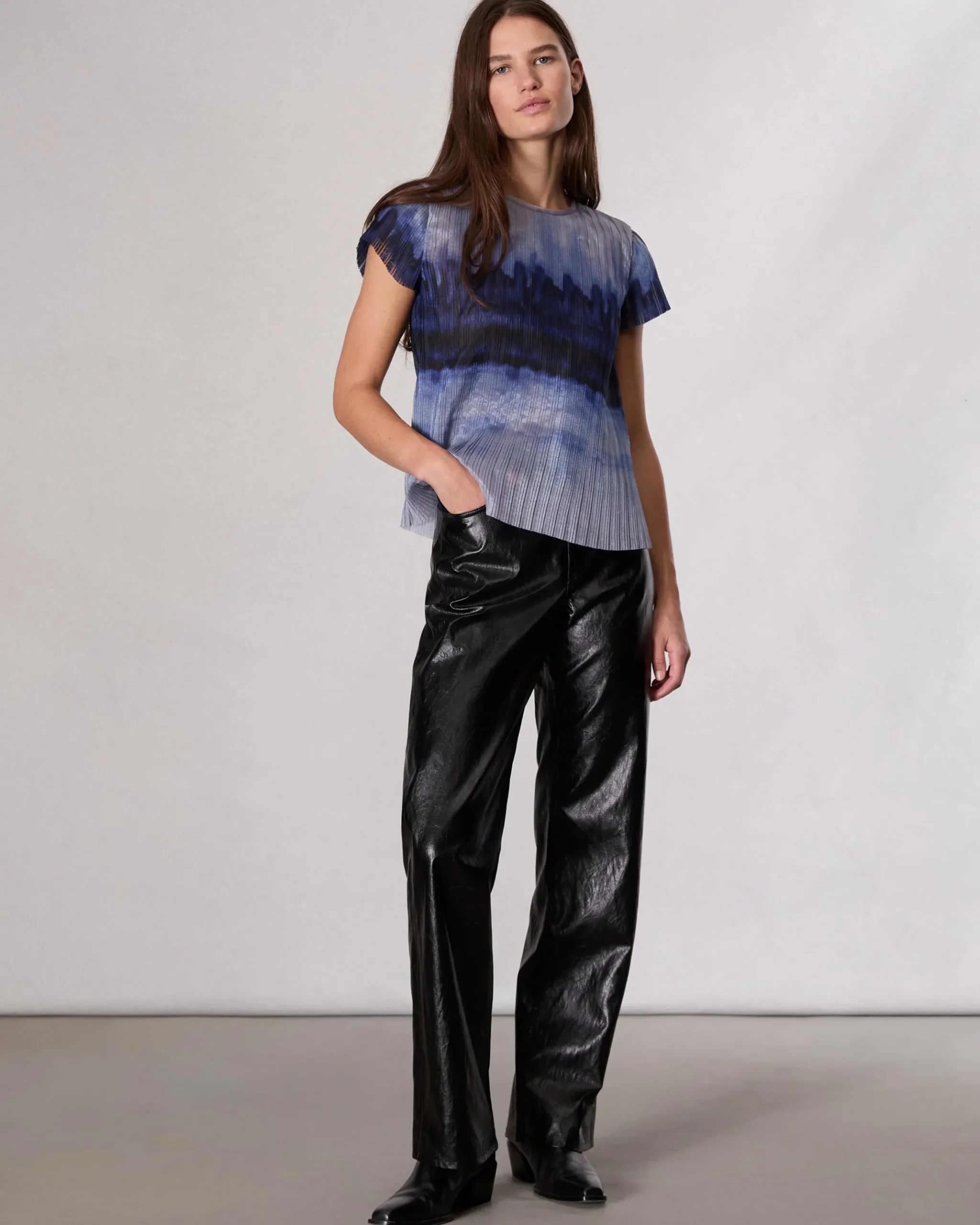 rag & bone Hailey Ombre Organza Top Light Blue Multi Outlet