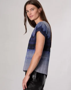 rag & bone Hailey Ombre Organza Top Light Blue Multi Outlet